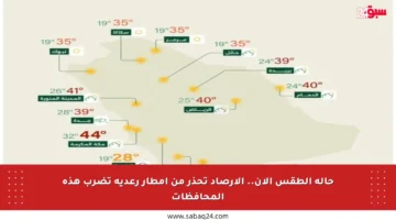 حالة الطقس الآن.. الأرصاد تحذر من أمطار رعدية تضرب هذه المحافظات